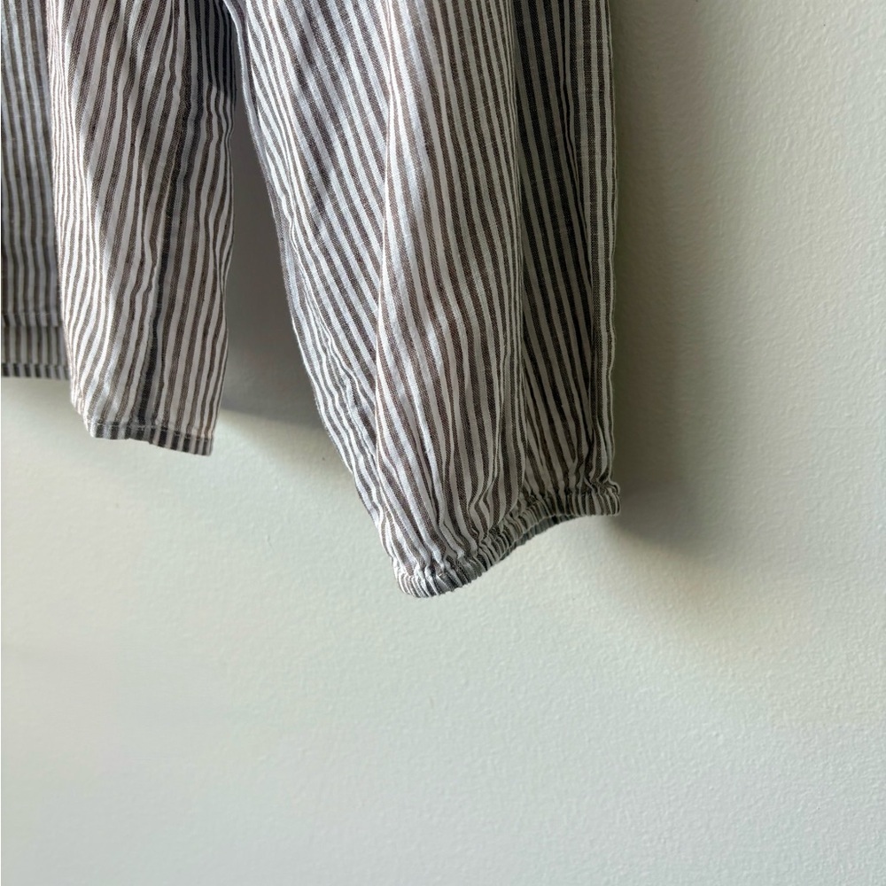 Banana Republic Cream and Navy Pinstripe Long-Sleeve Blouse - Picture 4 of 10
